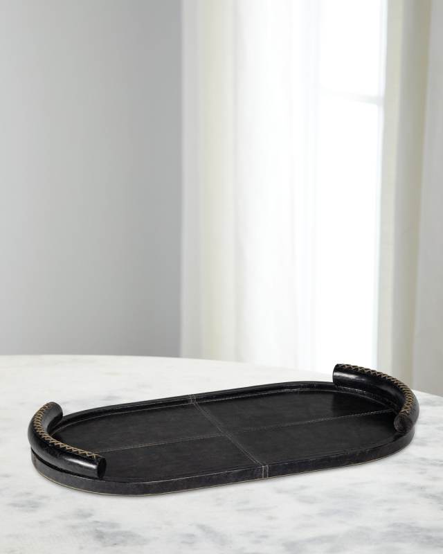 Forte Leather Oval Tray